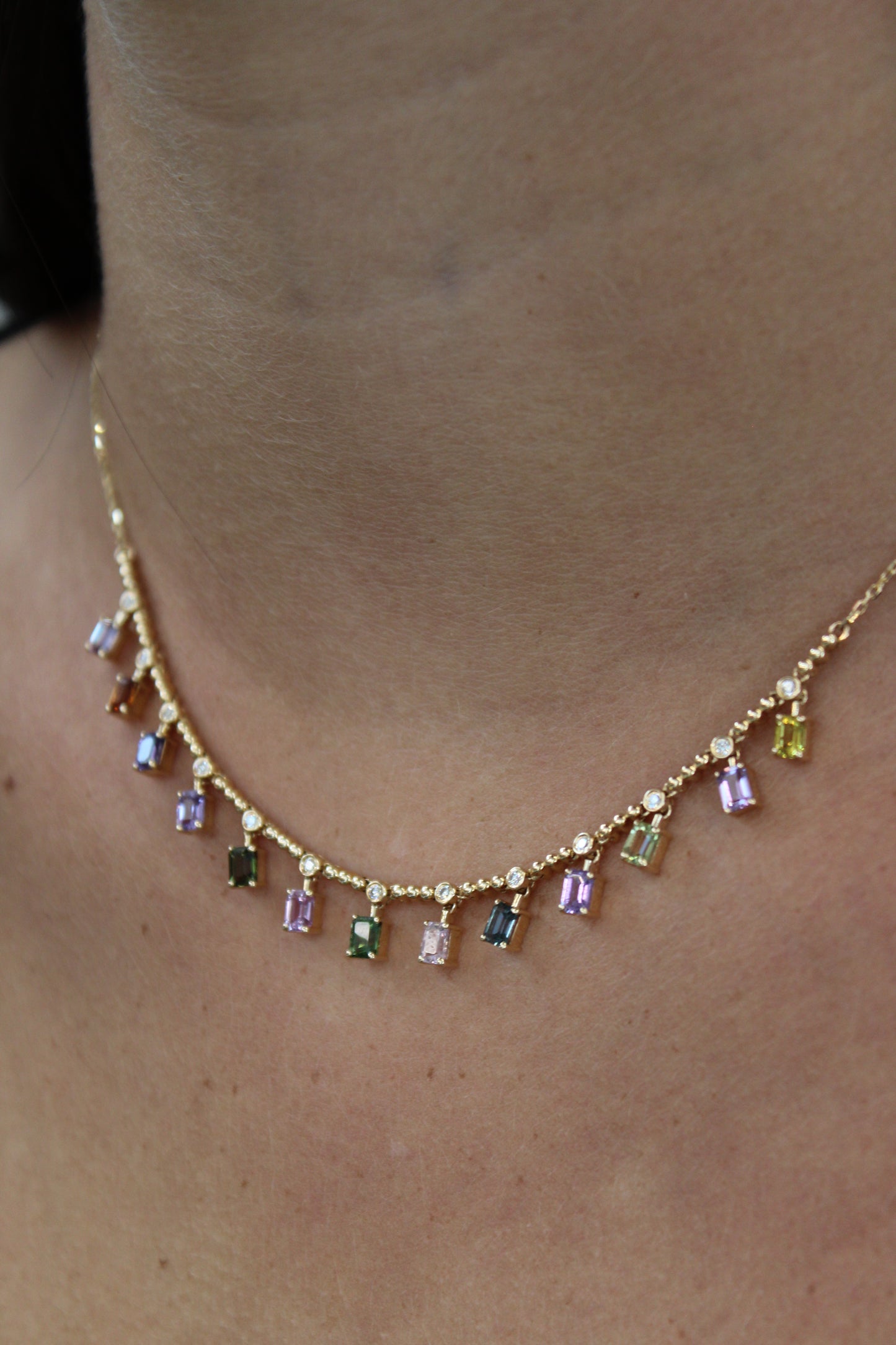 Yellow Gold Sapphire Necklace - The Jewelers Lebanon