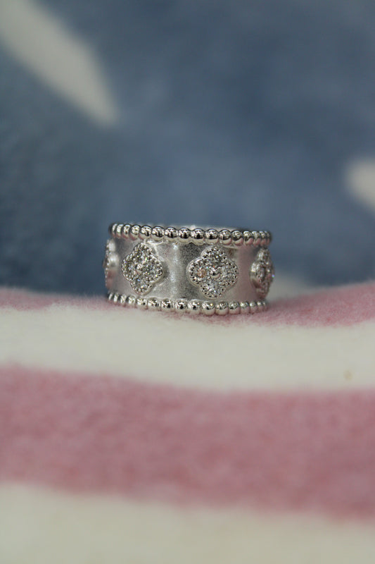 Brushed White gold and diamond ring - The Jewelers Lebanon