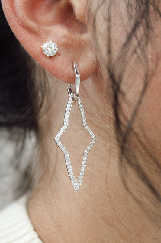 White Gold Drop Earrings - The Jewelers Lebanon