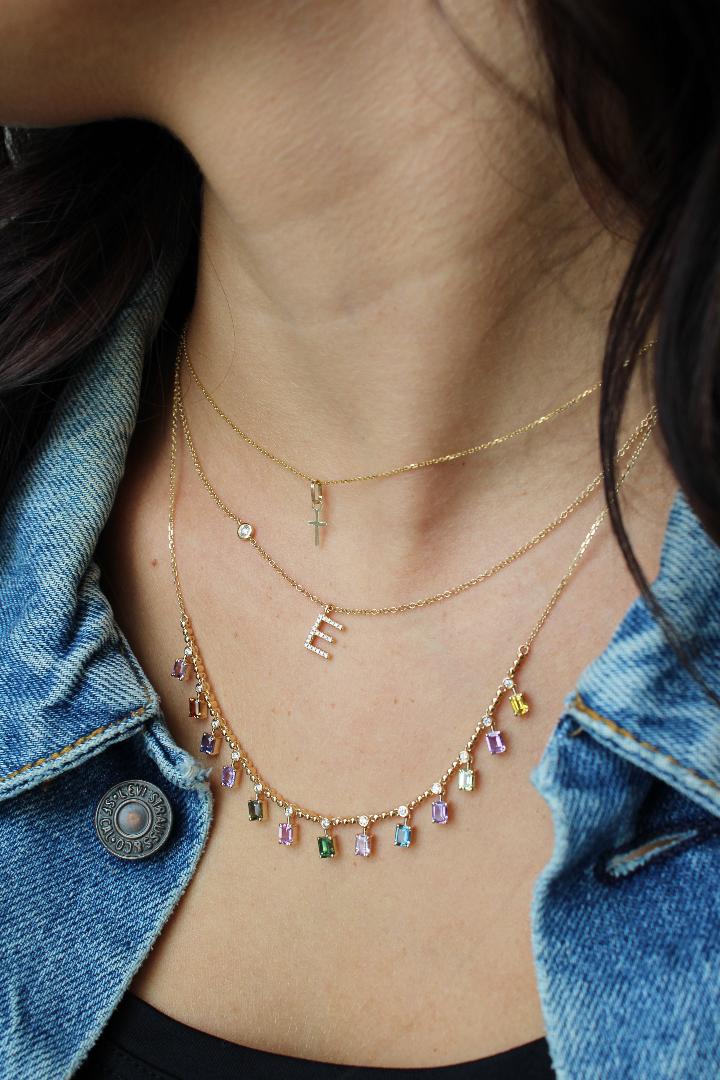Yellow Gold Sapphire Necklace - The Jewelers Lebanon