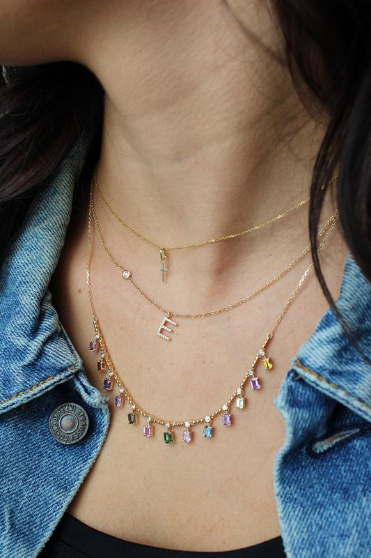Yellow Gold Sapphire Necklace - The Jewelers Lebanon
