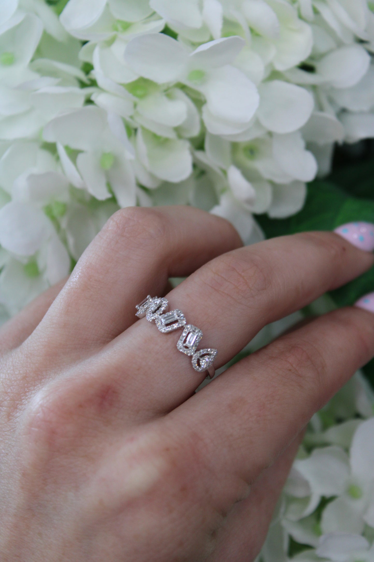 White Gold Dancing Pear Ring