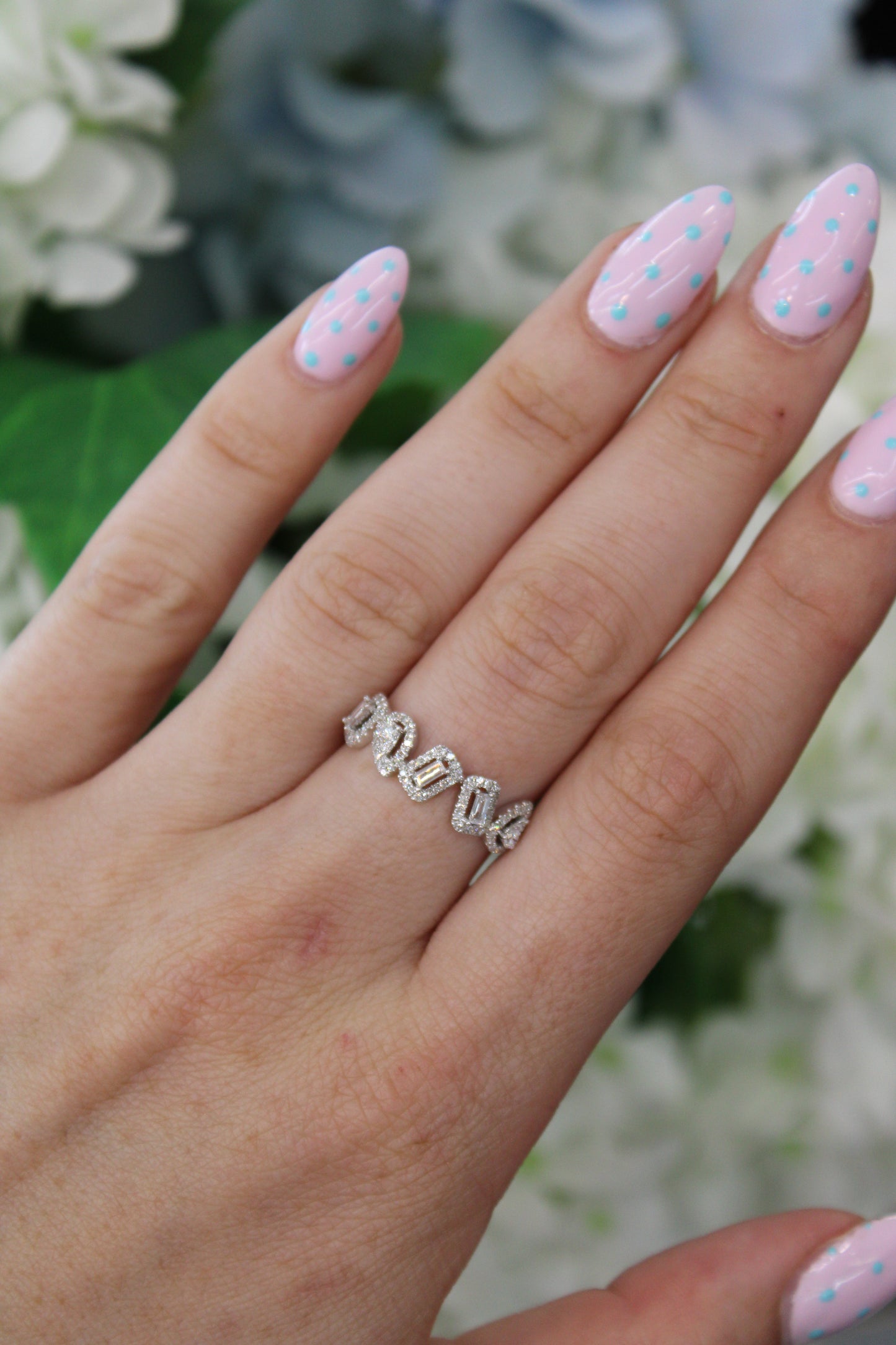 White Gold Dancing Pear Ring