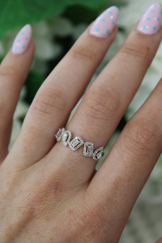 White Gold Dancing Pear Ring