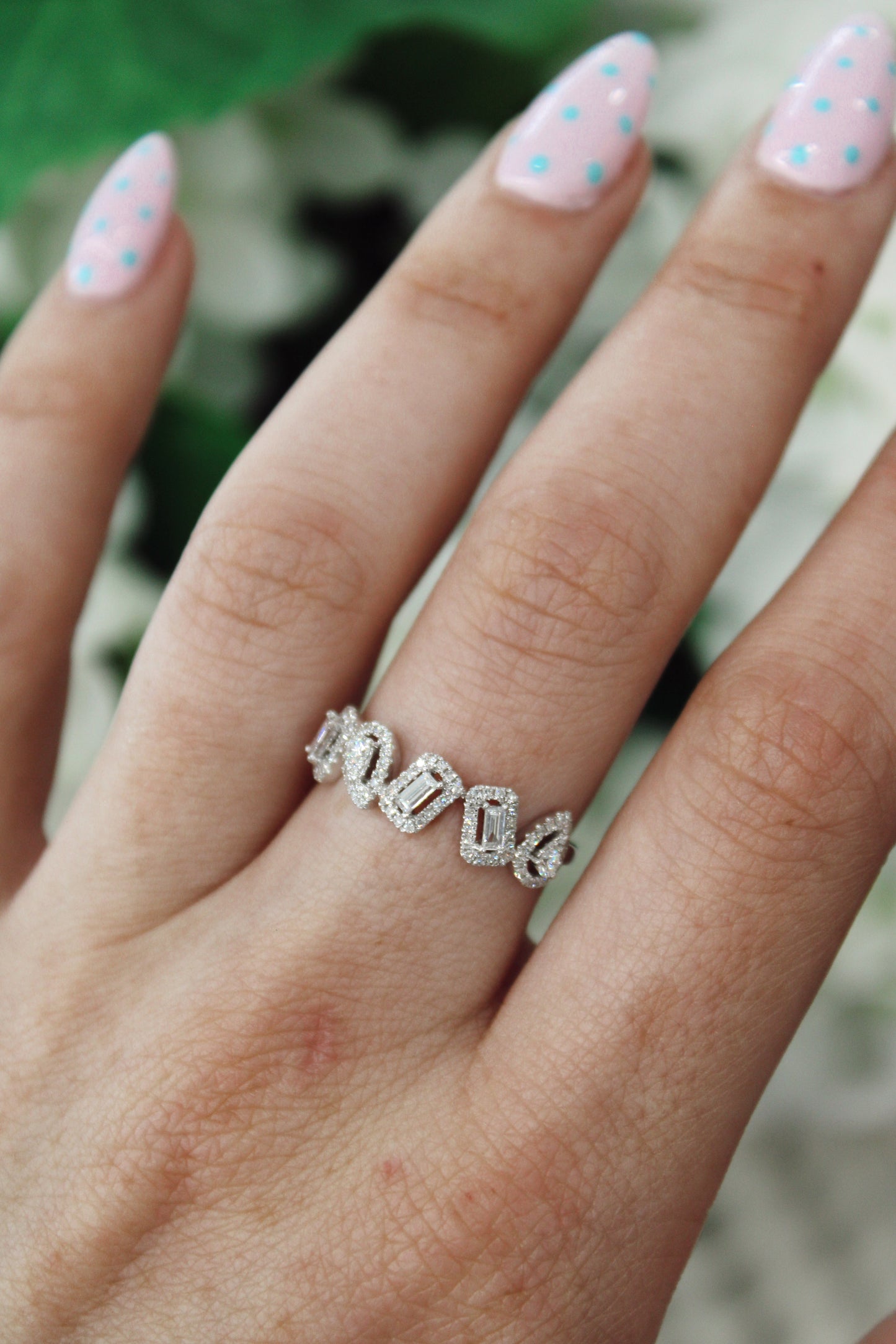 White Gold Dancing Pear Ring